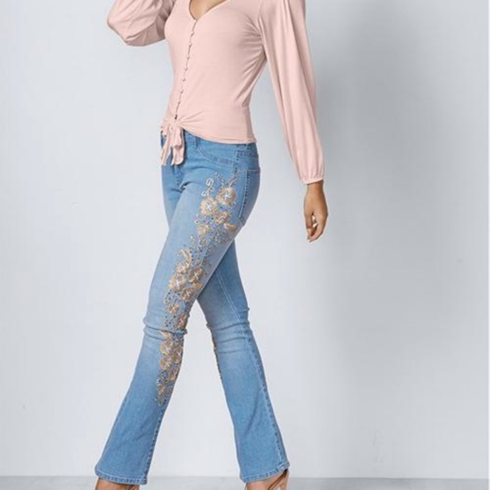 Venus Embroidered Boot Cut Jeans